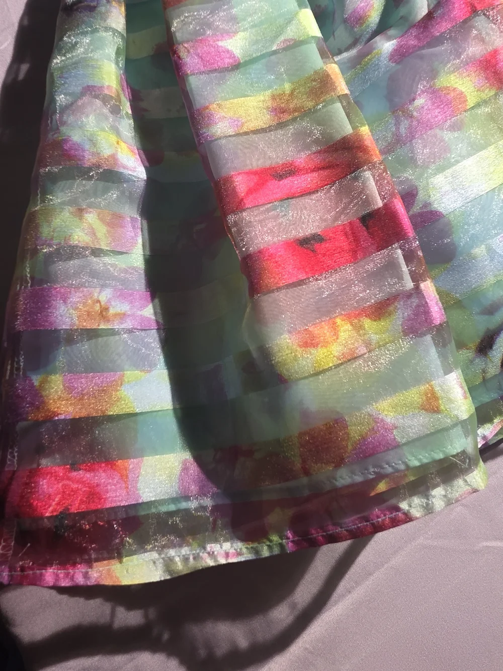 Girls' Multicolor Stripe Party Dress